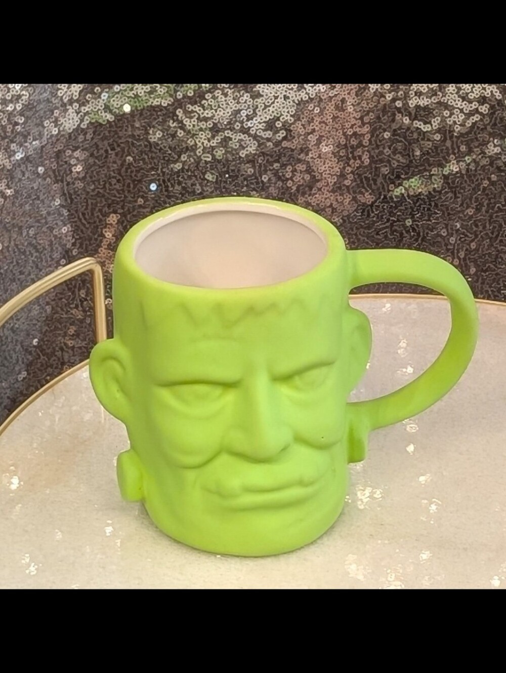 Viral Soft-Touch Neon Green Frankenstein Monster Coffee Mug Sunday Morning